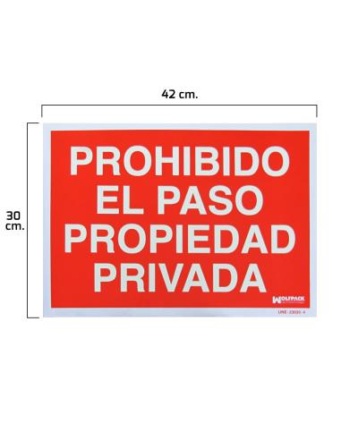 Cartel Prohibido El Paso Propiedad Privada 30x42 - Imagen 1