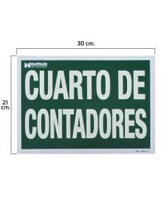 Cartel Cuarto De Contadores 30x21 - Imagen 1