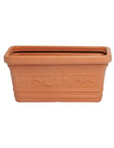 Saturnia Macetero Resina Rectangular, Color Terracota, Resistente, Ideal Exterior, 60x33cm. - Imagen 1