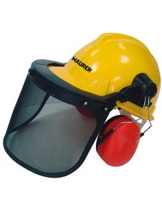 Casco Con Visera, Protector Facial De Rejilla  y Protector Auditivo - Imagen 1