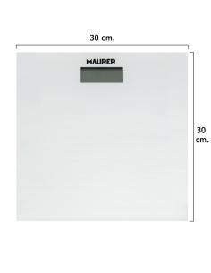 Bascula Baño Digital Cristal Blanco 30 x 30 cm. - Imagen 1