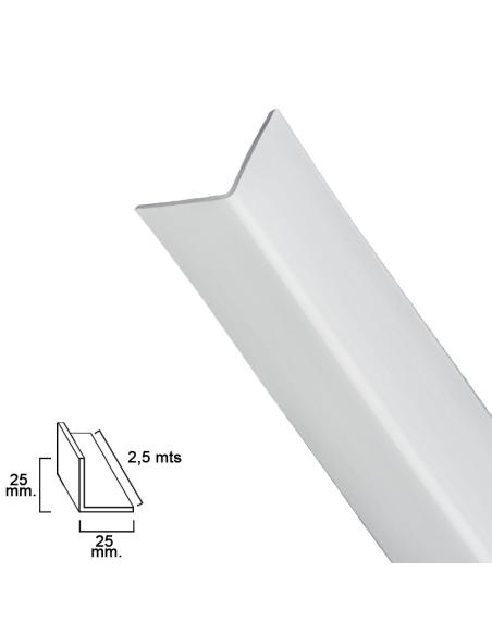 Perfil Pvc Angulo 25x25 mm. Blanco Barra 2,5 metros - Imagen 1