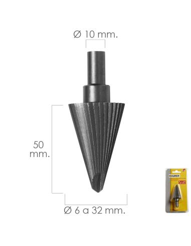 Fresa Conica Hss Ø 6-32 mm. Para Taladro / Fresadora - Imagen 1