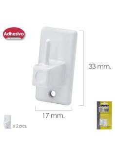 Gancho Visillo / Cortina Adhesivo Blanco (Blister 2 Piezas) - Imagen 1