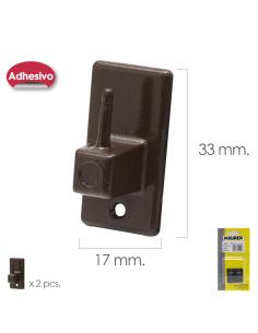 Gancho Visillo / Cortina Adhesivo Marron (Blister 2 Piezas) - Imagen 1