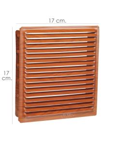 Rejilla Ventilación Empotrar  17x17 cm. Aluminio Marron - Imagen 1