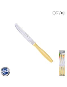 Cuchillo Mesa Etna Hoja Sierra Acero Inoxidable 10 cm. Amarillo (Blister 6 piezas) - Imagen 1