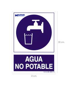 Cartel Agua No Potable 30x21cm. - Imagen 1