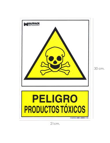 Cartel Peligro Productos Toxicos 30x21cm. - Imagen 1