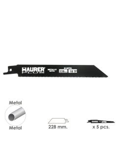 Hoja Para Sierra Sable Metal 228 mm. - 18 TPI Tipo Bosch (5 piezas) - Imagen 1