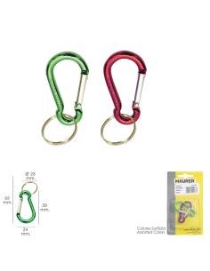 Mosqueton Bombero Aluminio Para llaves 50 mm. Blister 2 piezas - Imagen 1