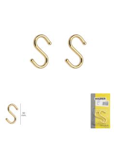 Gancho "S" 50 mm Dorado (Blister 2 piezas) Uso Domestico - Imagen 1