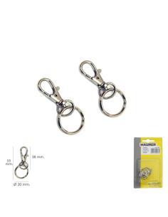 Mosqueton Muelle Con Anilla 45 mm. blister 2 Piezas - Imagen 1