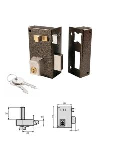 Cerradura Cvl 756A / 60 / Hierro Esmaltado Izquierda Cilindro 70 mm. - Imagen 1