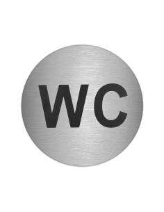 Placa Adhesiva "WC" Acero Inoxidable Ø 7 cm. - Imagen 1