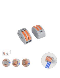 Regleta Conexion Rapida, Conexion Electrica 2 Polos, Ø 4 mm. 32 A, Paquete 24 Unidades - Imagen 1