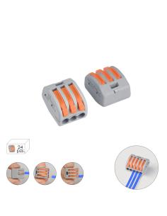 Regleta Conexion Rapida, Conexion Electrica 3 polos, 4mmØ, 24 unidades. - Imagen 1