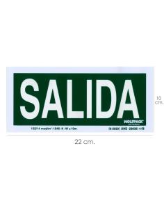 Cartel / Señal Fluorescente Salida 22x10 cm. - Imagen 1