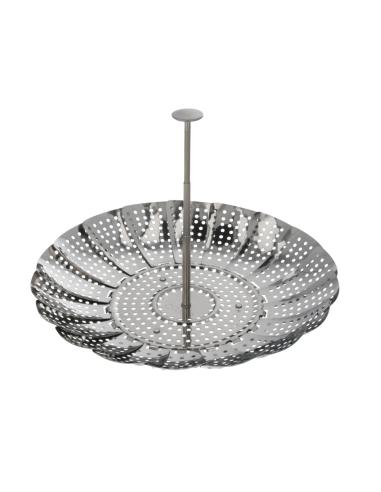Cesta Vaporera Acero Inoxidable, Plegable Ø 13,5 / 23 cm. Cocina Al Vapor. - Imagen 1