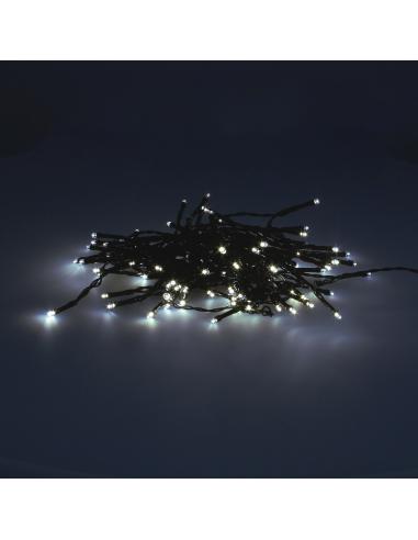 Guinalda Luces Navidad 100 Leds Color Blanco Frio.Luz navidad interiores y exteriores IP44. Funcina 3 Baterias AA (No incluidas)