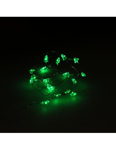 Guirnalda Luces Navidad Arboles 20 Leds Color Verde. Luz navidad interiores IP20 A Pilas 3AA (No Incluida) - Imagen 1