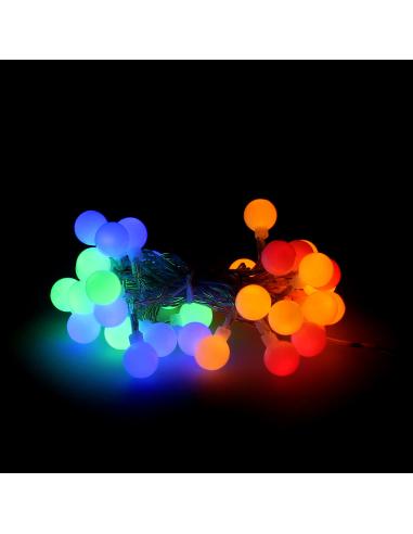 Guinalda Luces Navidad Esfera 40 Leds Multicolor. Luz Navidad Interiores y Exteriores Ip44 - Imagen 1