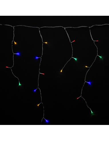 Guirnalda Luces Navidad Cortina 10x1 Metros 345 Leds Multicolor. Luz Navidad Interiores y Exteriores Ip44. Cable Transparente - 