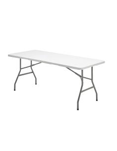 Mesa Plegable Rectangular HDPE Multifuncional, Portatil, Resistente,Multiusos 180x74x74 cm. Color Blanco - Imagen 1