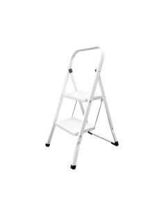Escalera Domestica Aluminio 2 Peldaños, Escalerilla Blanca - Imagen 1