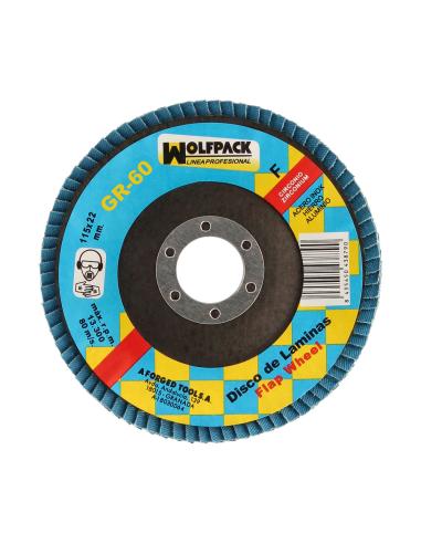 Disco Laminas Abrasivo Para Amoladora Ø 115 mm. Grano 60 Disco Laminado Acero, Disco Lija Acero Inoxidable, Disco Pulidor Acero 