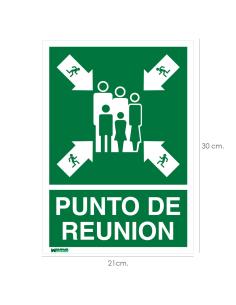 Cartel Informativo Punto De Reunion 30x21 cm. - Imagen 1