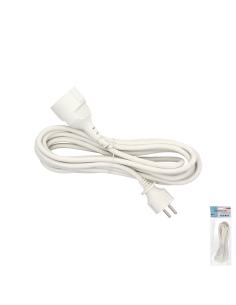Prolongador Cable Electrico 5 metros. Alargadera 16 A. 3500 W. Conexión Sucko 3 Polos + Tierra. Color Blanco - Imagen 1
