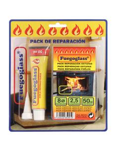Kit Reparacion Estufas/Chimeneas, Cola Refractaria y Cordon Fibra Vidrio 8 mm. x 2,5 m. - Imagen 1