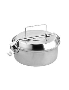 Fiambrera Metalica De Acero Inoxidable Con 2 Platos Ø 16 cm. Lunch Box, Fiambrera Metalica, Porta Alimentos Metalico, - Imagen 1