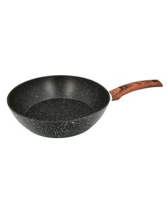 Sarten Honda Aluminio Forjado Antiadherente Ø 28x7,5 cm. Mango Engomado / 5 capas / Acabado Piedra / Para Todo Tipo de Cocinas -