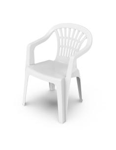 Silla Respaldo Bajo Resina Monobloc, Color Blanco, Modelo  Lyra - Imagen 1