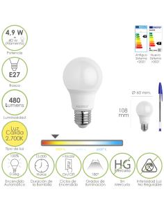 Bombilla Led Filamento Globo Mini Rosca E14. 4,5 Watt. Equivale A 40 Watt. Luz Cálida (2700º K.) 470 Lumenes. - Imagen 1