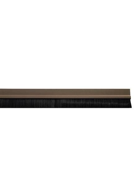 Burlete Puerta Pvc Marron Con Cepillo 1metro - Imagen 1