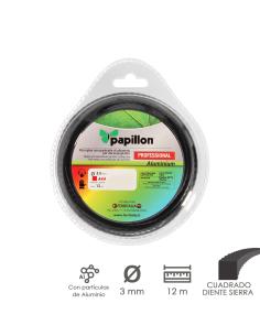 Hilo Nylon Desbrozadoras Cuadrado Dientes Sierra Profesional Ø 3,0 mm. Rollo 12 metros. Hilo Nylon Corte Desbrozadores Hierba, -