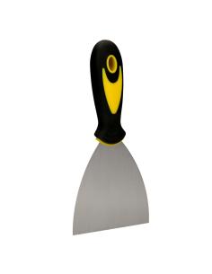 Espatula Acero Inoxidable Ancho 80 mm. Con Mango de Goma Ergonomico, Espatula Pintor, Espatula Masilla, Paletina, Paleta Rascar