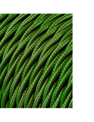 Cable textil trenzado 2x0,75mm c-18 verde seda 25m