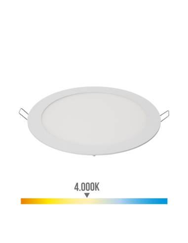 Downlight led de encastrar redondo 20w luz dia 4000k 1500lm branco ø22,5cm edm