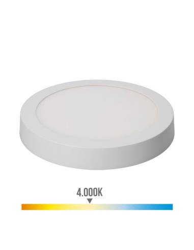 Downlight led superfície redondo 20w 1500lm 4000k luz dia branco ø22,5x4cm edm