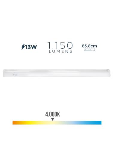Regleta electronica led 13w 1150 lumens 4000k luz dia 3,6x83,8x3cm edm
