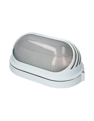 Aplique de aluminio ip54 oval. color blanco 1xe27 100w 15,5x28x12,1cm modelo vinyols edm
