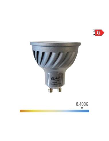 Bombilla dicroica led regulable gu10 6w 480lm 6400k luz fria ø5x5,5cm edm