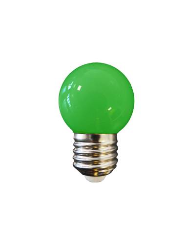 Bombilla esferica led e27 1,5w 80lm luz verde ø4,3x7cm edm