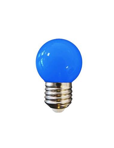 Bombilla esferica led e27 1,5w 80lm luz azul ø4,3x7cm edm