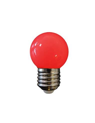 Bombilla esferica led e27 1,5w 80lm luz roja ø4,3x7cm edm