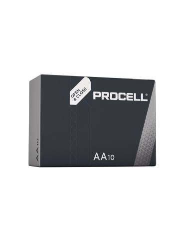 Pilha alcalina procell duracell aa - lr06 1,5v (caixa de 10 un) ø14,5x50,5mm